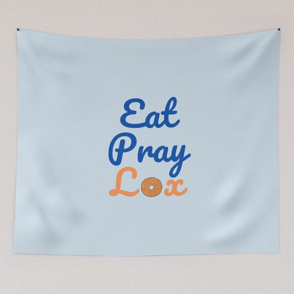 Item preview, Eat Pray Lox cursive funny Jewish Bagel designed and sold by NJGDesigns.