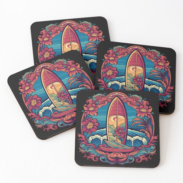 Item preview, Vintage, Retro Colorful Surfing Beach Art Design designed and sold by OceanIconic.