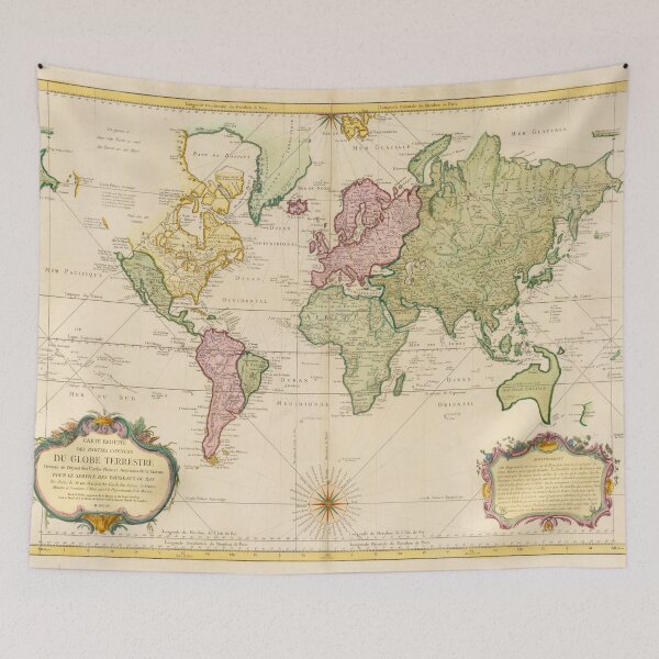 Item preview, Vintage Map of the World (1775) designed and sold by BravuraMedia.