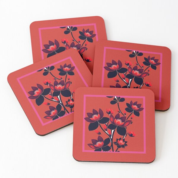 Item preview, Red Lotus Flower on Red Pattern designed and sold by UllaSformat.