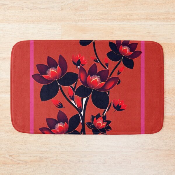 Item preview, Red Lotus Flower on Red Pattern designed and sold by UllaSformat.