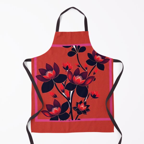 Item preview, Red Lotus Flower on Red Pattern designed and sold by UllaSformat.
