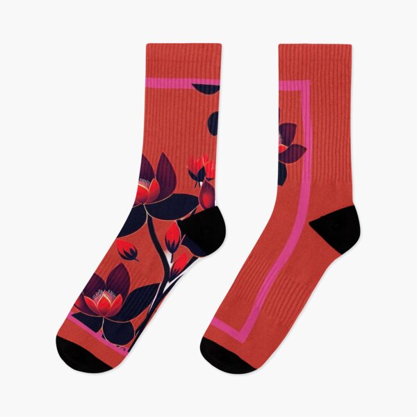 Item preview, Red Lotus Flower on Red Pattern designed and sold by UllaSformat.
