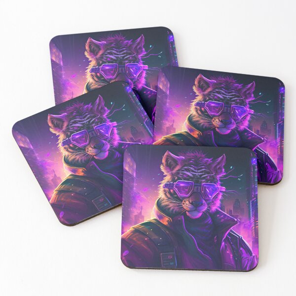 Item preview, S1-002 Cyber Beasts Series: Cyberpunk Tiger (With Background) designed and sold by Apainterio.