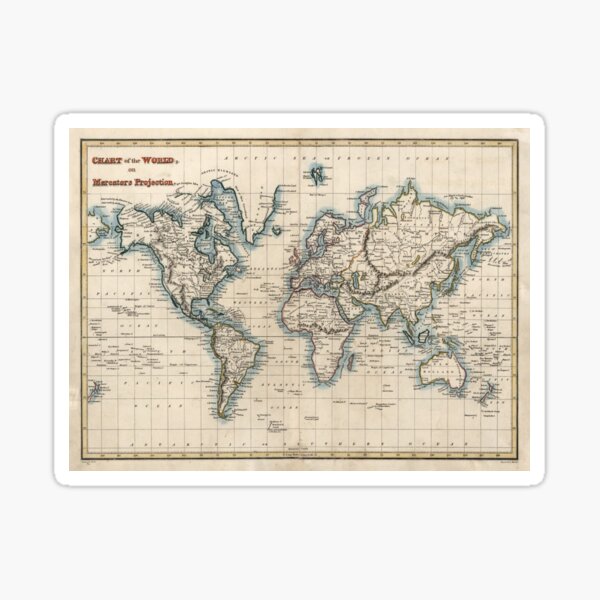 Item preview, Vintage Map of the World (1819) designed and sold by BravuraMedia.