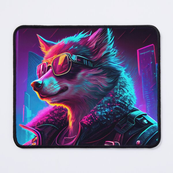 Item preview, S1-003 Cyber Beasts Series: Cyberpunk Wolf (with Background) designed and sold by Apainterio.