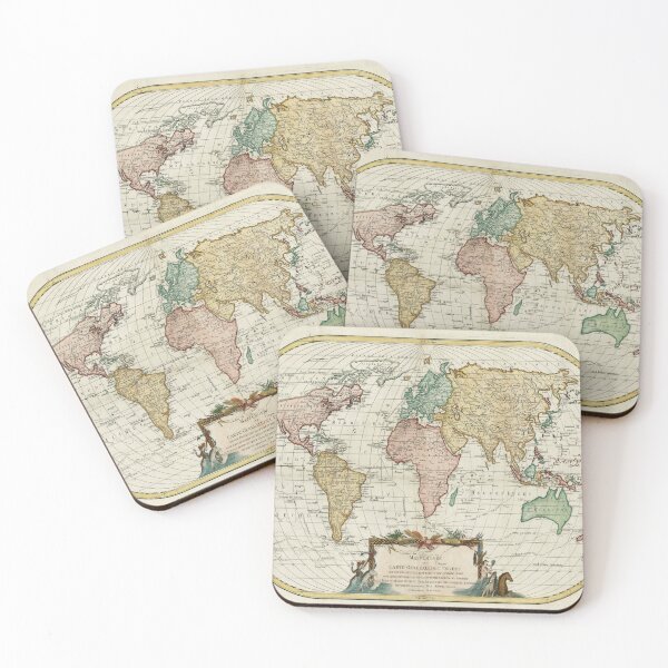 Item preview, Vintage Map of the World (1782) designed and sold by BravuraMedia.