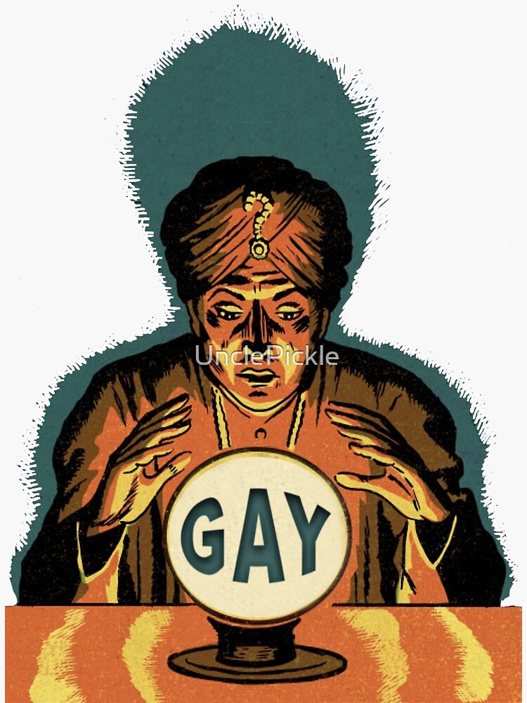 Thumbnail 3 of 3, Sticker, mystic gaydar designed and sold by UnclePickle.