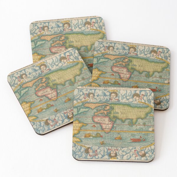 Item preview, Vintage Map of the World (1550) designed and sold by BravuraMedia.