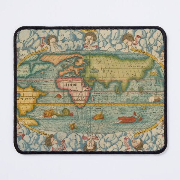 Item preview, Vintage Map of the World (1550) designed and sold by BravuraMedia.