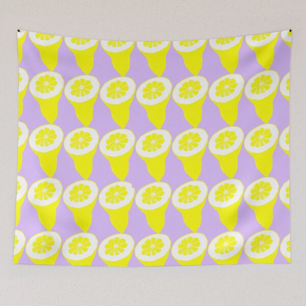 Item preview, Squeeze the Day! and Pattern with Yellow Lemon Cut  on Lilac  Background designed and sold by IraNiva.
