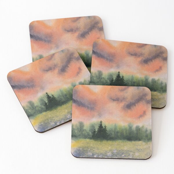 Item preview, Meadow Sunset - Watercolor Painting designed and sold by Pattokarts.