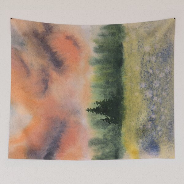 Item preview, Meadow Sunset - Watercolor Painting designed and sold by Pattokarts.