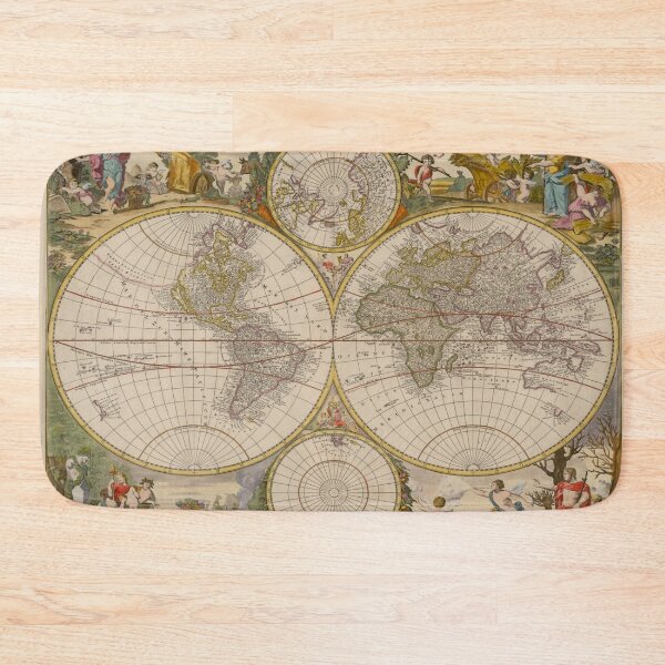 Item preview, Vintage Map of the World (1700) designed and sold by BravuraMedia.