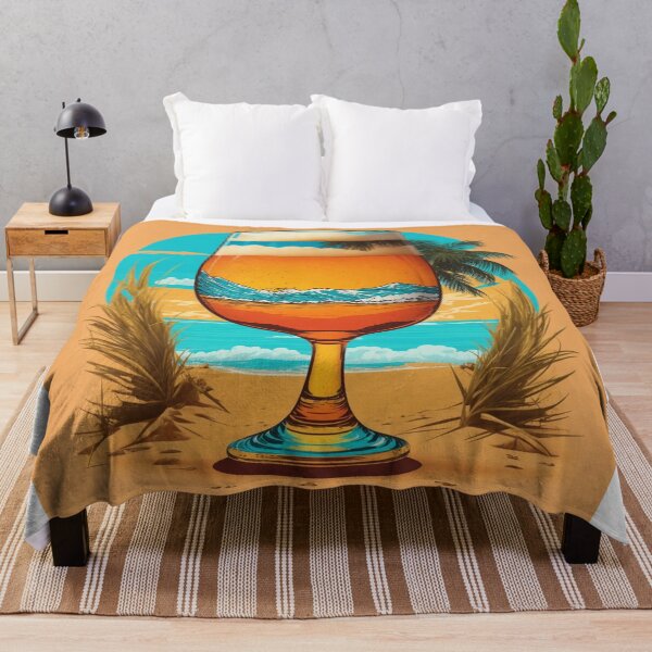 Item preview, Beach Vibes Brew: Detailed Beer Glass in Warm Colors T-Shirt Design designed and sold by RedArtG09.