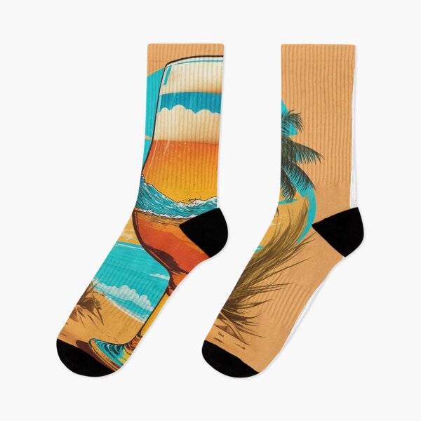 Item preview, Beach Vibes Brew: Detailed Beer Glass in Warm Colors T-Shirt Design designed and sold by RedArtG09.