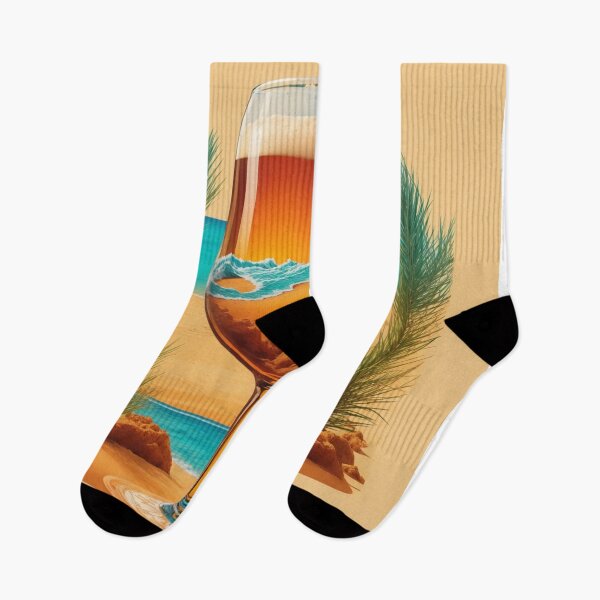 Item preview, Lost in Paradise: Beach Background Beer Glass Streetwear Design designed and sold by RedArtG09.