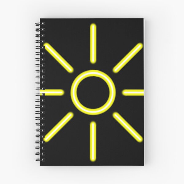 Item preview, Sun shaped neon light on black background designed and sold by AmyJStickers.