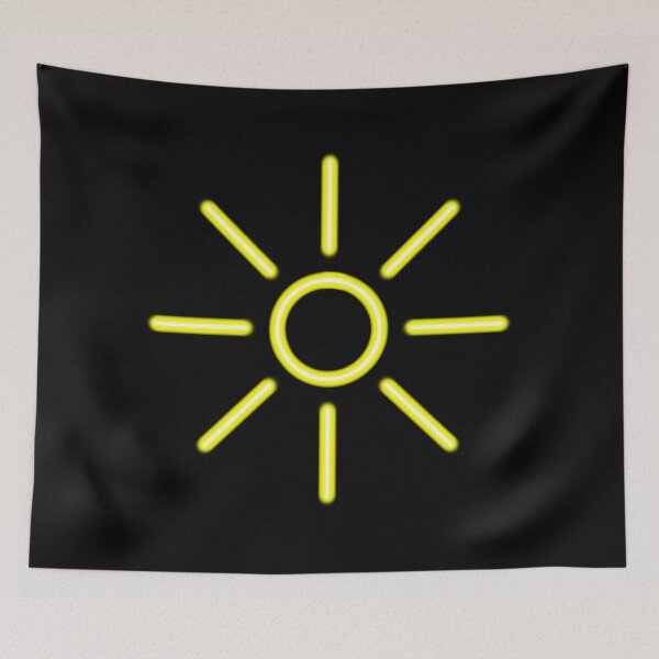 Item preview, Sun shaped neon light on black background designed and sold by AmyJStickers.