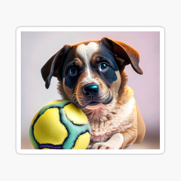 dog with ball Sticker