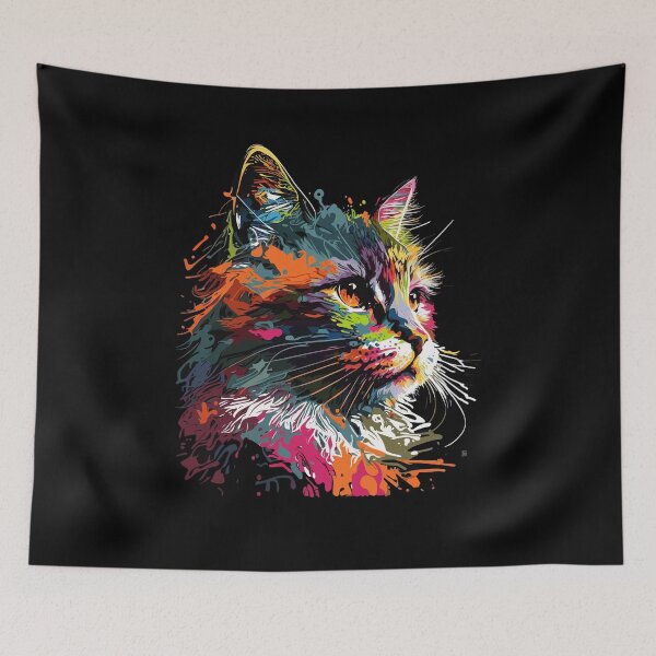 Artikelvorschau, Colorful Art Cat Gift Retro Vintage Funny Cat entworfen und verkauft von KsuAnn.