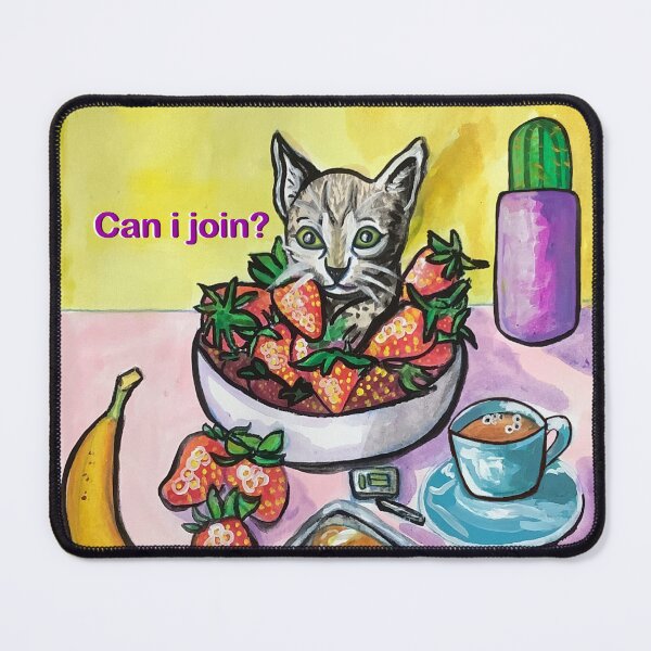Item preview, Funny kitty asking to join the breakfast table designed and sold by altairaleon.