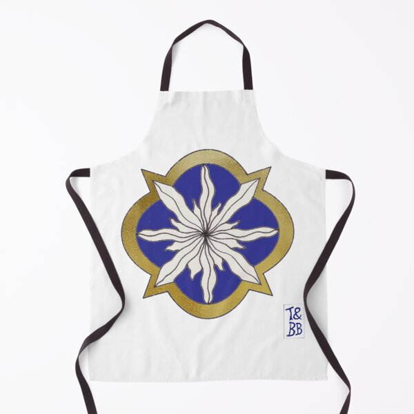Artikelvorschau, Going Medieval - weiße Blume auf Blau und Gold entworfen und verkauft von TandBB.