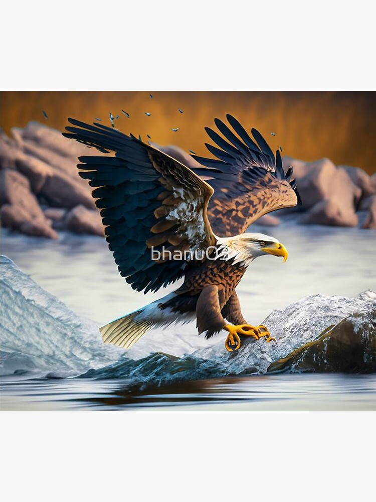 eagle hunting fish Sticker for Sale by bhanu03