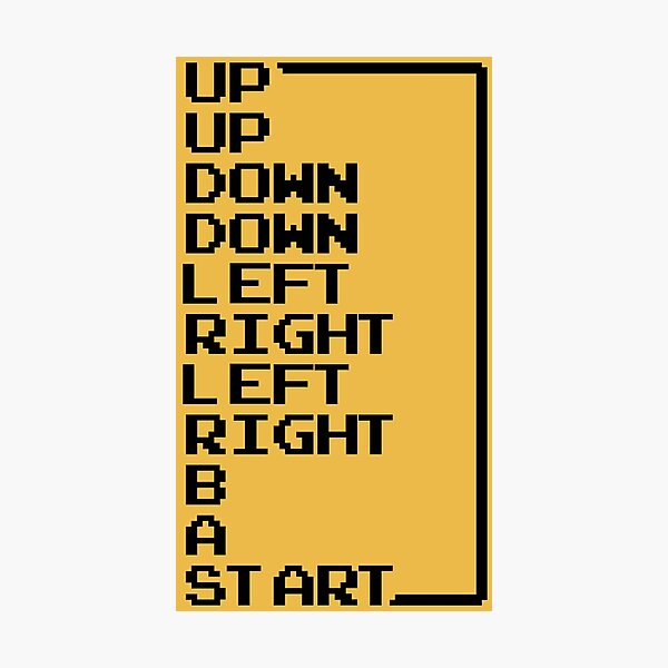 Item preview, Vintage Gaming Style: Konami Code in 8-Bit Lettering designed and sold by hadleyfoo.