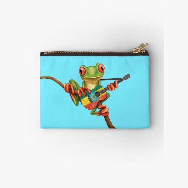 Item preview, Tree Frog Playing Ethiopian Flag Guitar designed and sold by JeffBartels.
