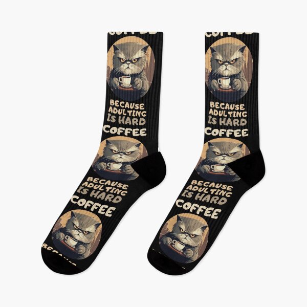 Item preview, Coffee Because Adulting Is Hard Angry Cat designed and sold by ArtFromBeyond.