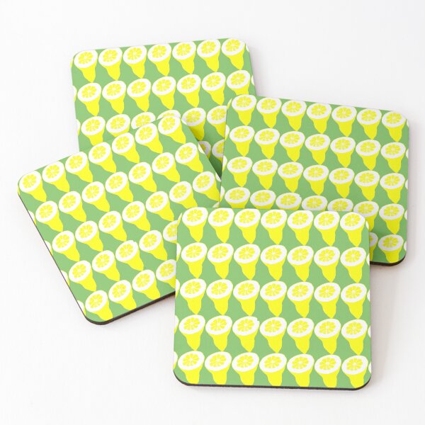Item preview, Squeeze the Day! and Pattern with Yellow Lemon Cut  on Green Background designed and sold by IraNiva.