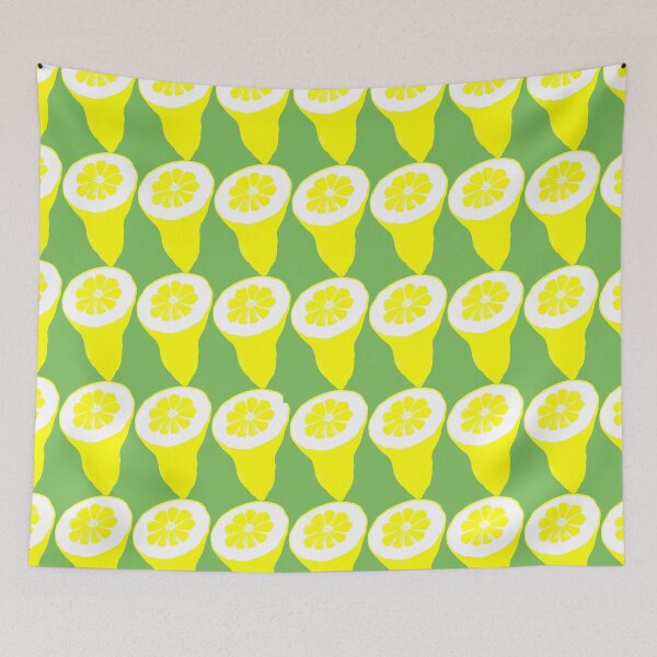 Item preview, Squeeze the Day! and Pattern with Yellow Lemon Cut  on Green Background designed and sold by IraNiva.