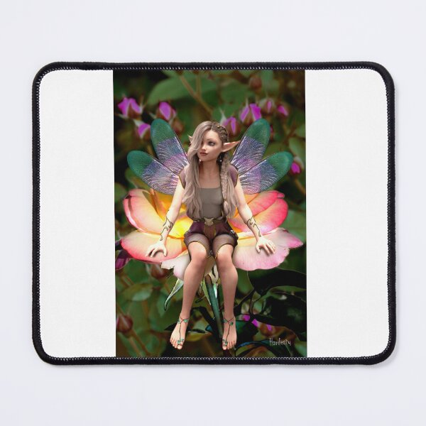 Item preview, Fairy sitting white and red rose designed and sold by Fantasyart123.