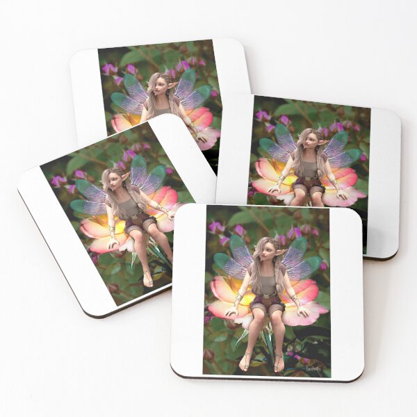 Item preview, Fairy sitting white and red rose designed and sold by Fantasyart123.