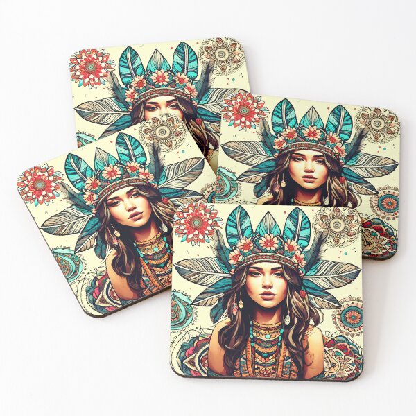 Item preview, bohemian spirit ancestral native woman designed and sold by diego armando moreno perez.