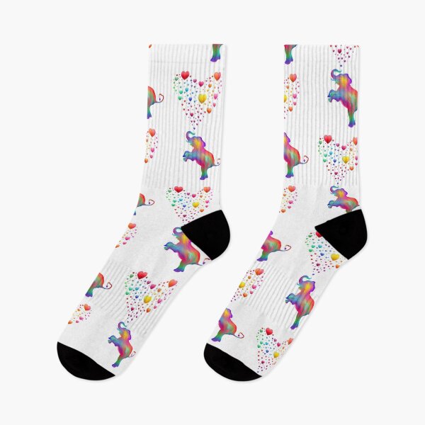 Item preview, Colorful Elephant with Rainbow Heart Bubbles designed and sold by Deborah Camp.