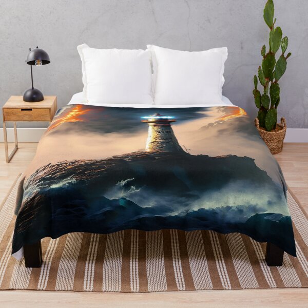 Item preview, Lighthouse Scorched Orange Skies designed and sold by seemaab.