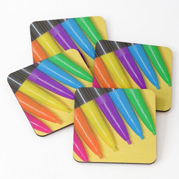 Item preview, Multi colored mechanical pencils on yellow designed and sold by lawsonlee.