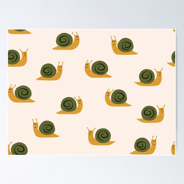 Item preview, cute snails - gold and green on cream designed and sold by littlearrow.