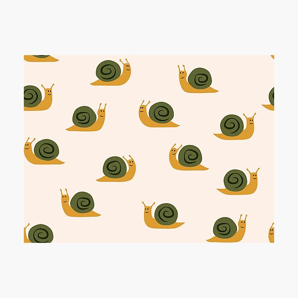 Item preview, cute snails - gold and green on cream designed and sold by littlearrow.