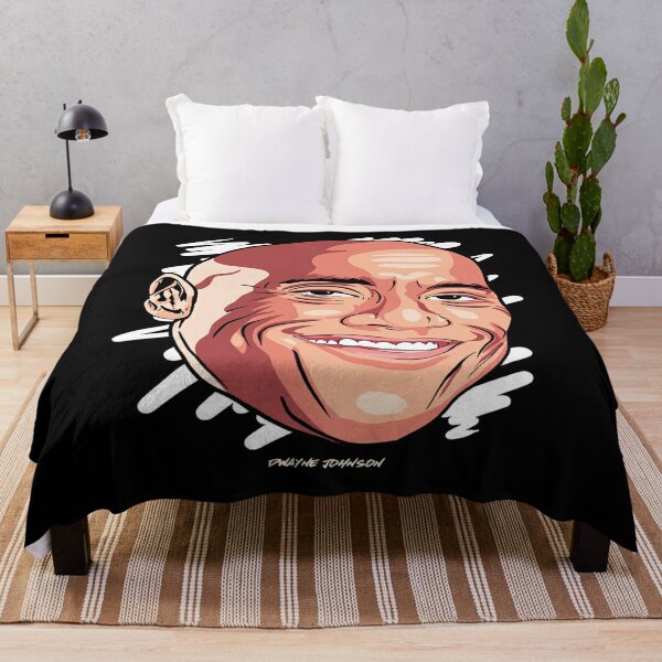 The Rock Eyebrow Meme Blanket Bedspread On The Bed Thick