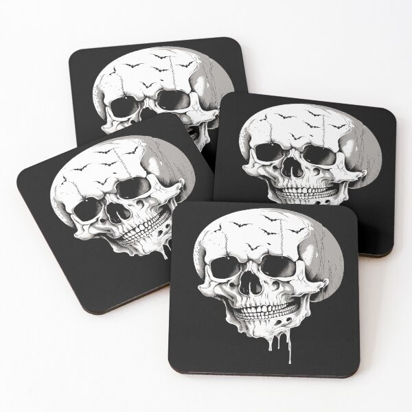 Item preview, Spooky Halloween Melting Cranium With Bat Imagery  designed and sold by taiche.