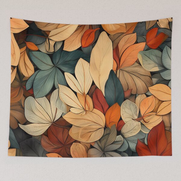 Item preview, Otoño - Patrón vegetal hecho de hojas. designed and sold by the99thstudio.