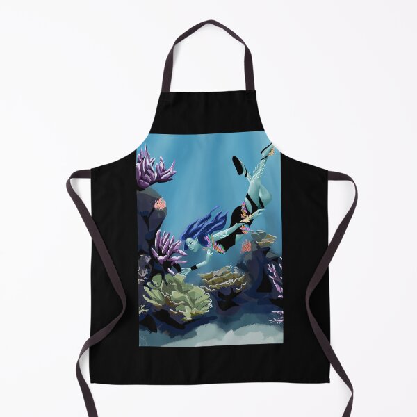 Item preview, Water Genasi swimming with coral. designed and sold by msro1.