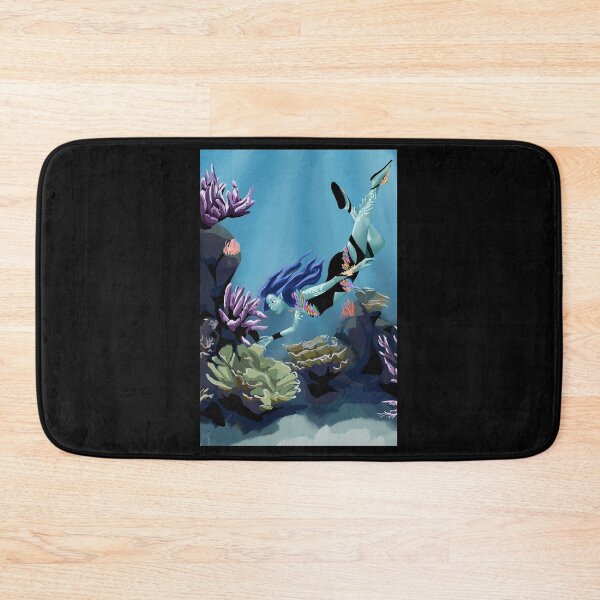 Item preview, Water Genasi swimming with coral. designed and sold by msro1.