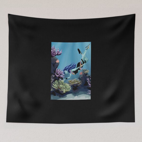 Item preview, Water Genasi swimming with coral. designed and sold by msro1.