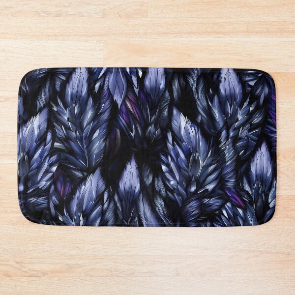 Item preview, black and purple seamlless crystal feather pattern designed and sold by TomFrontierArt.