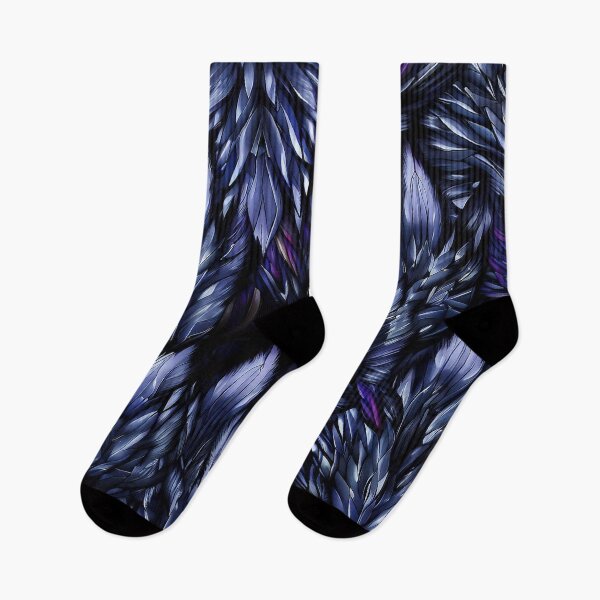 Item preview, black and purple seamlless crystal feather pattern designed and sold by TomFrontierArt.