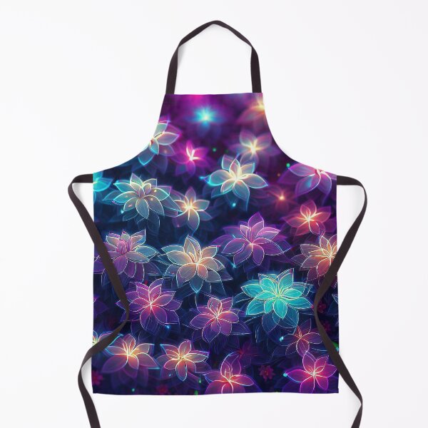 Item preview, Colorful neon cyber flowers pattern designed and sold by TomFrontierArt.